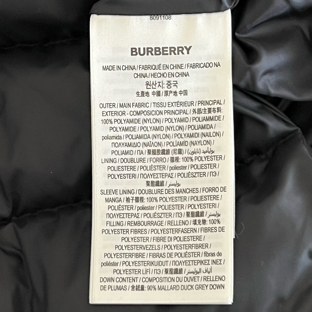 Burberry Down Puffer Coat in Black - Picture 12 of 15